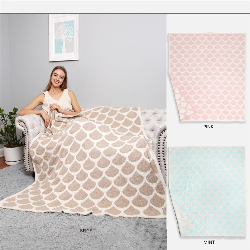 P/S Mermaid Scale Luxury Soft Throw Blanket·50x60·Super Soft Throw·ComfyLuxe